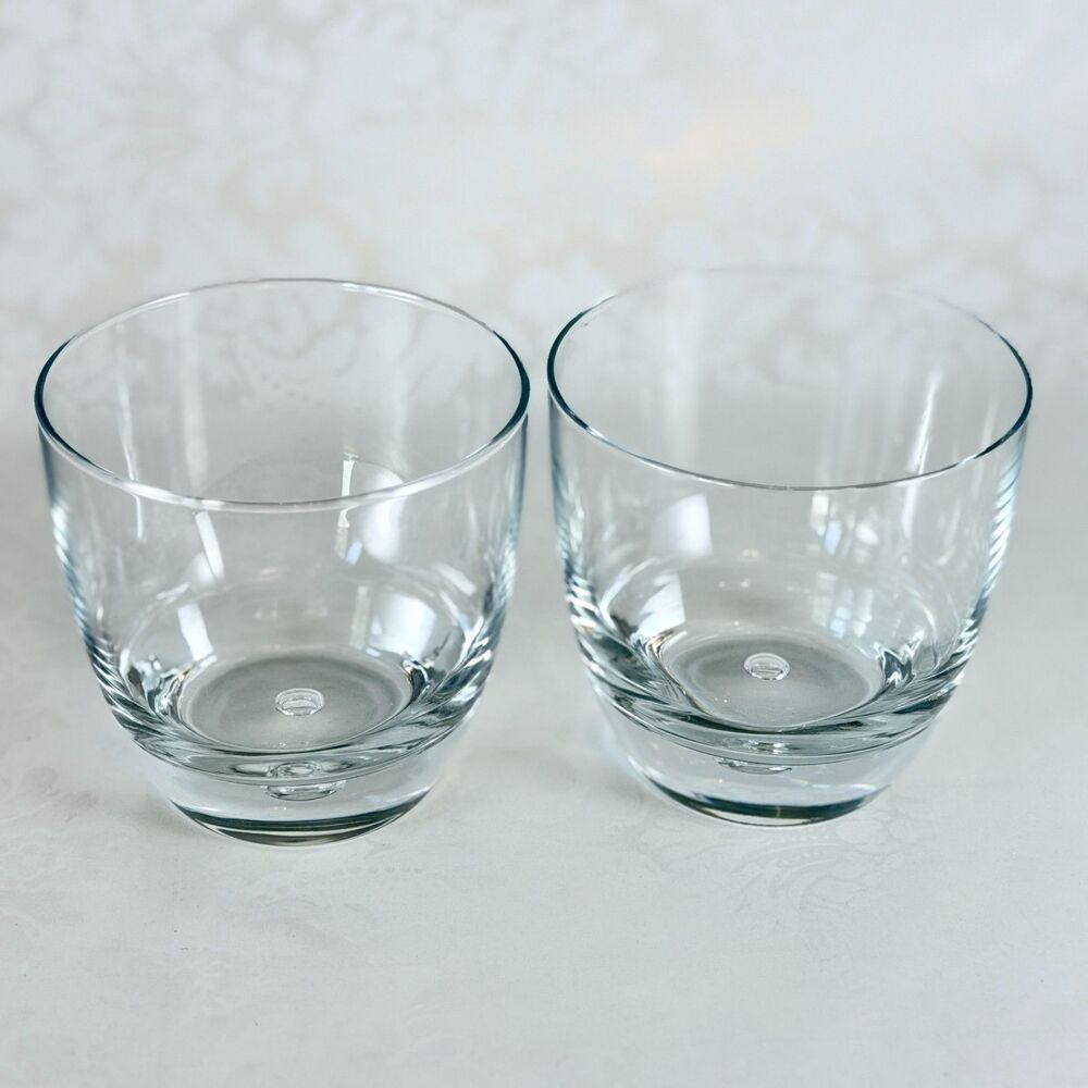 Curved Double Old-Fashioned Glasses with Controlled Bubble Base: Set Of 2